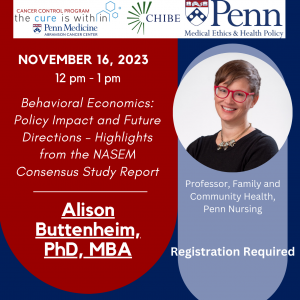 Alison Buttenheim photo and lecture information